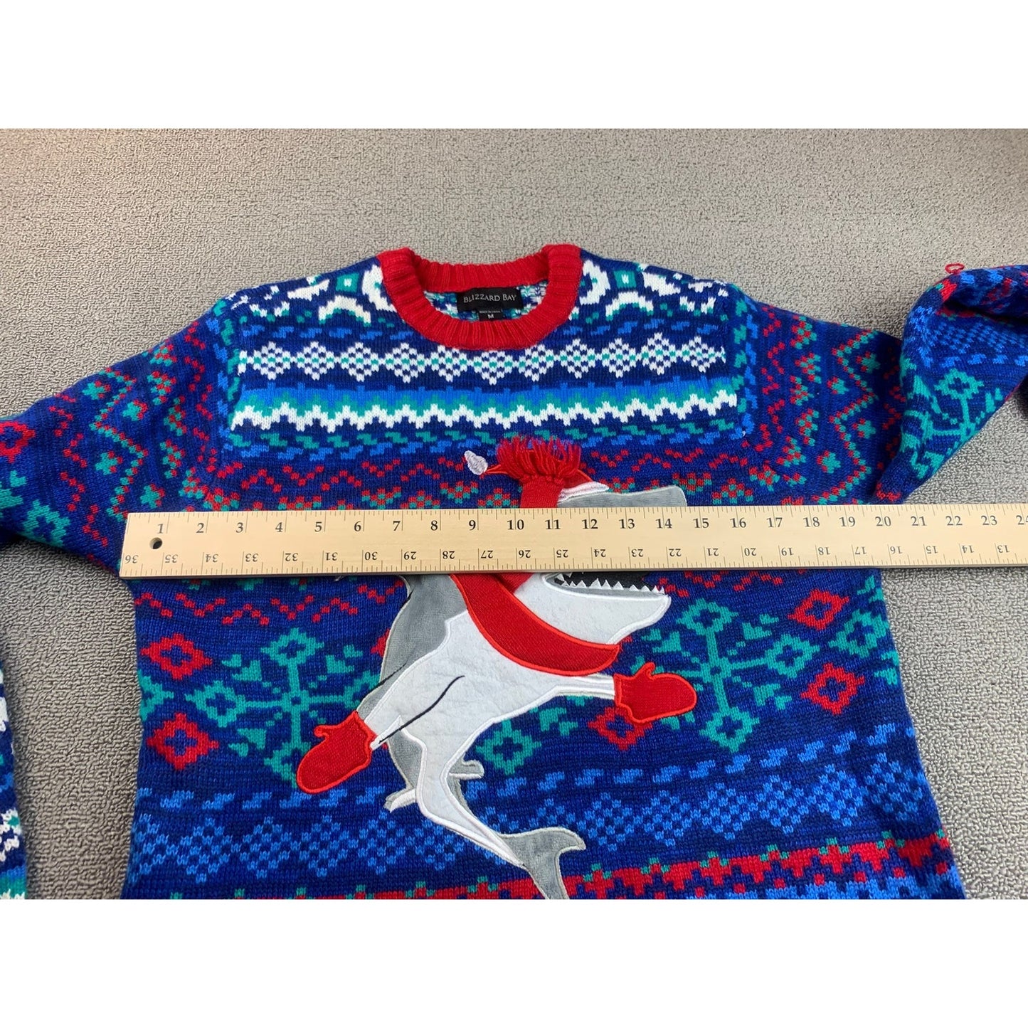Blizzard Bay Women's Medium Santa Shark Ugly Holiday Christmas Sweater