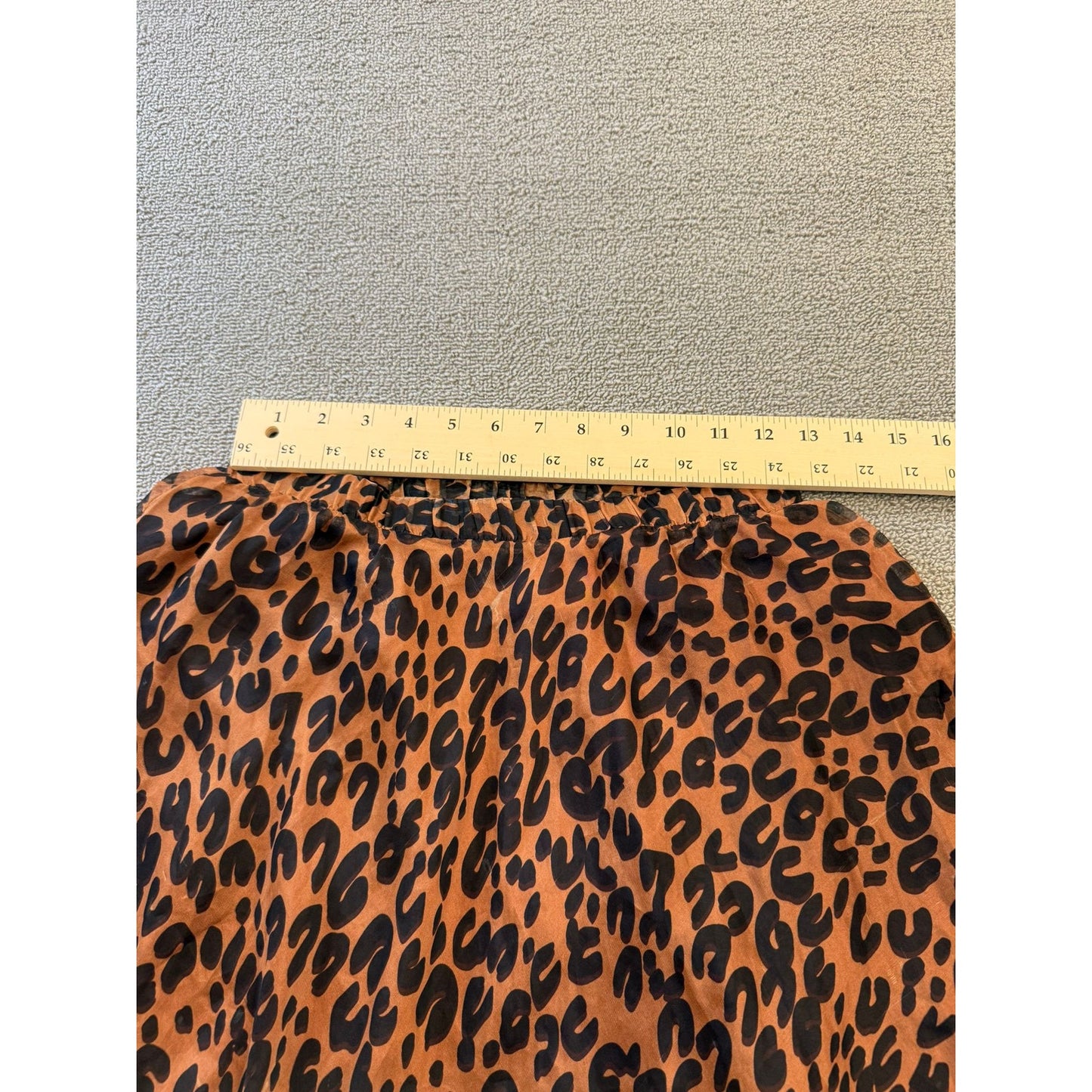 L'VOW Women's M Leopard Print Maxi Skirt Flowy Animal Print Long Silk