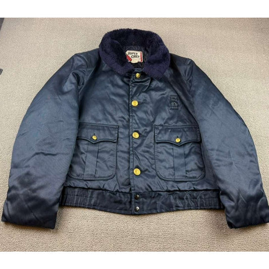 Vintage Super Chief Men Size 46R Sheriff Deputy Work Wear Bomber Jacket Quilted