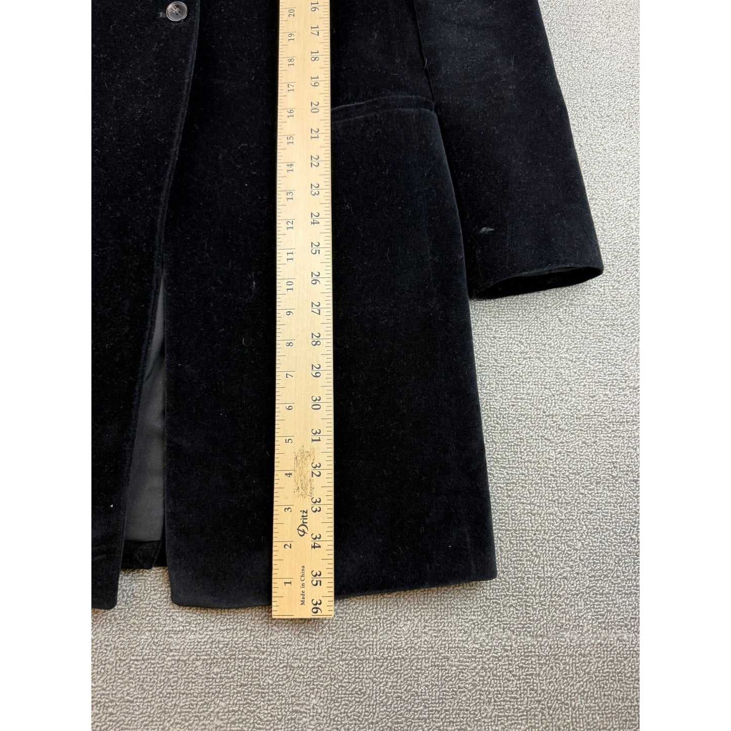 AllSaints Size 8 Black Leni Velvet Coat Button Up Long Cotton