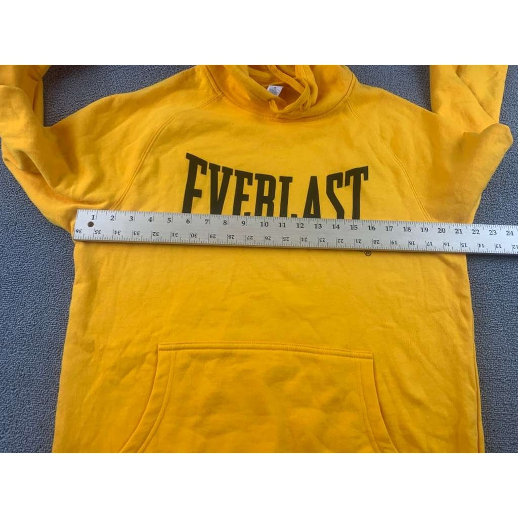 Everlast Hoodie Men M Yellow Boxing Gloves Graphic Back Print AS Colour Pullover