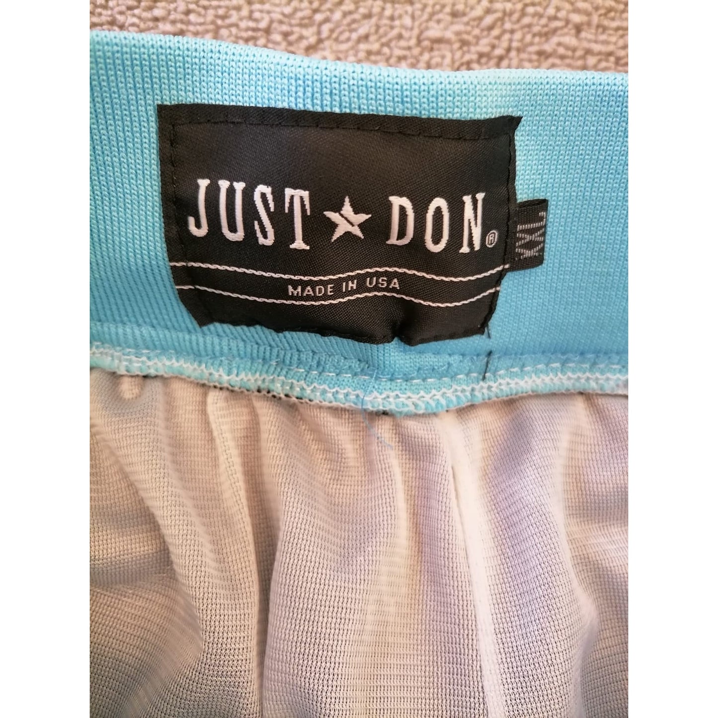 JUST DON Male M Black Mesh Basketball Shorts Stylish Blue Pink Trim Athletic Wear