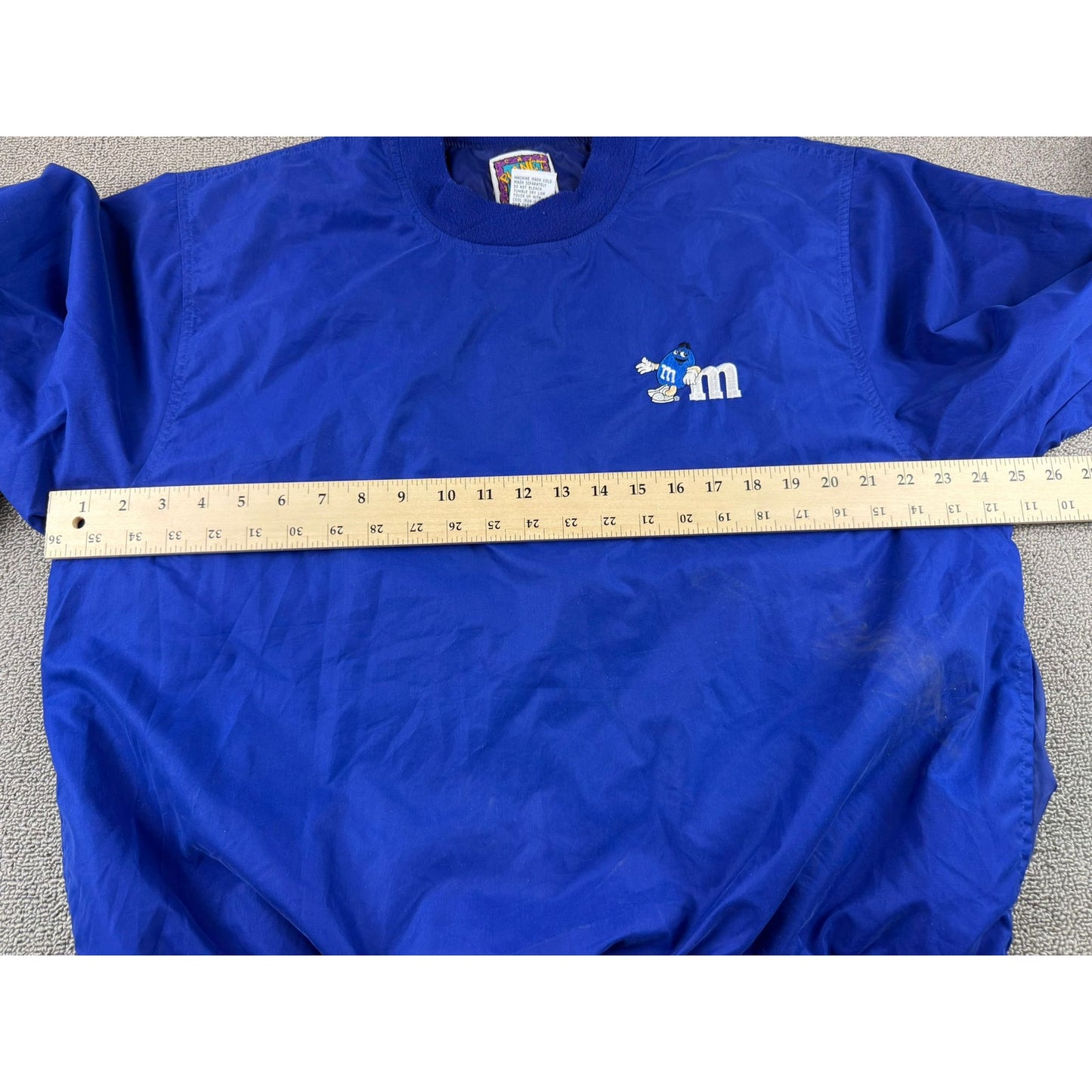Vintage 1996 M&M Jacket Men's Medium Blue Embroidered Planet Mars Taiwan Made