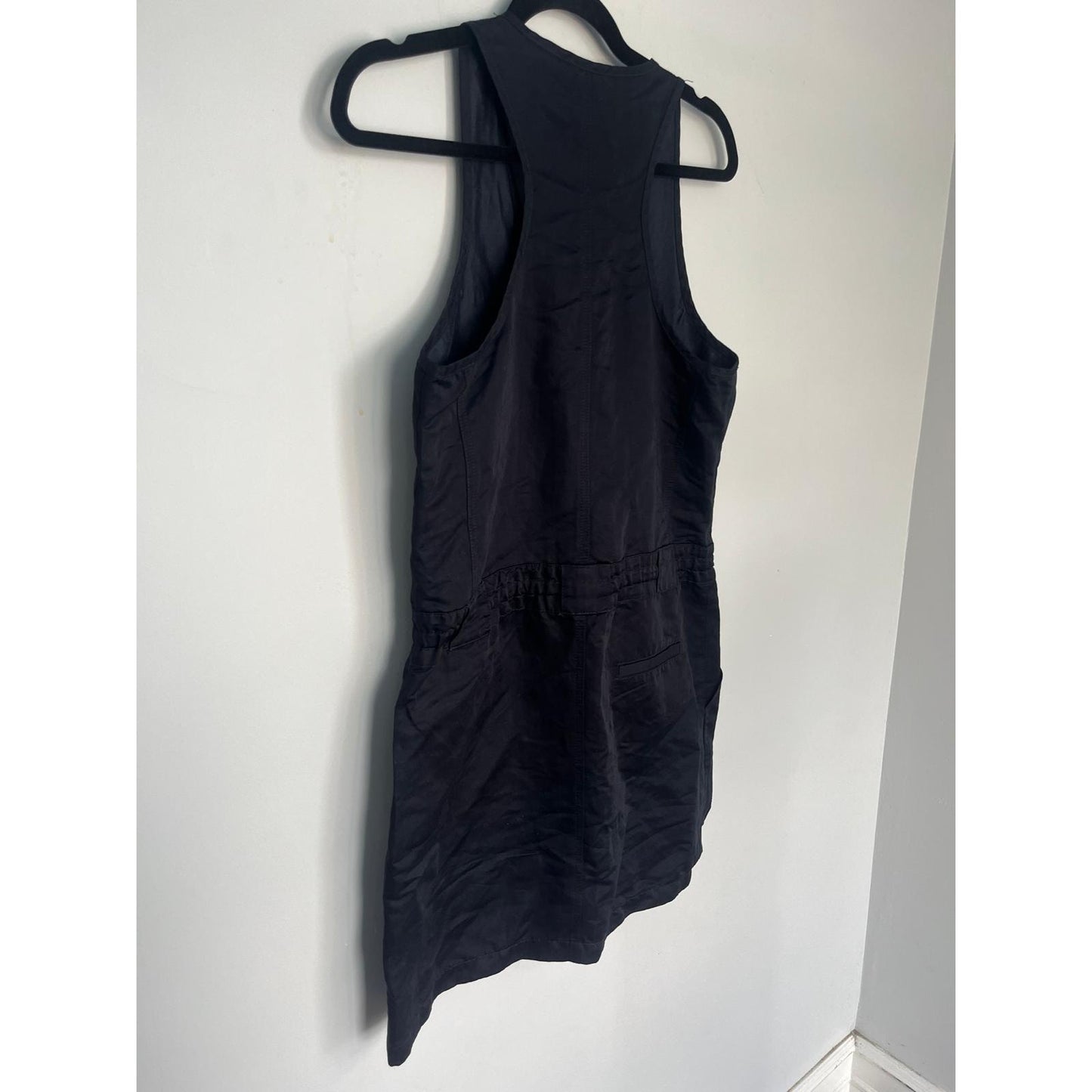 Theory Romper Womens Size 6 Black Sleeveless Linen Blend Dress
