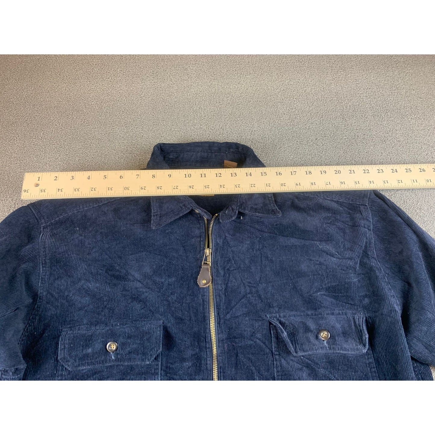 St. John's Bay Men's Large Dark blue corduroy half zip jacket with 2 pockets