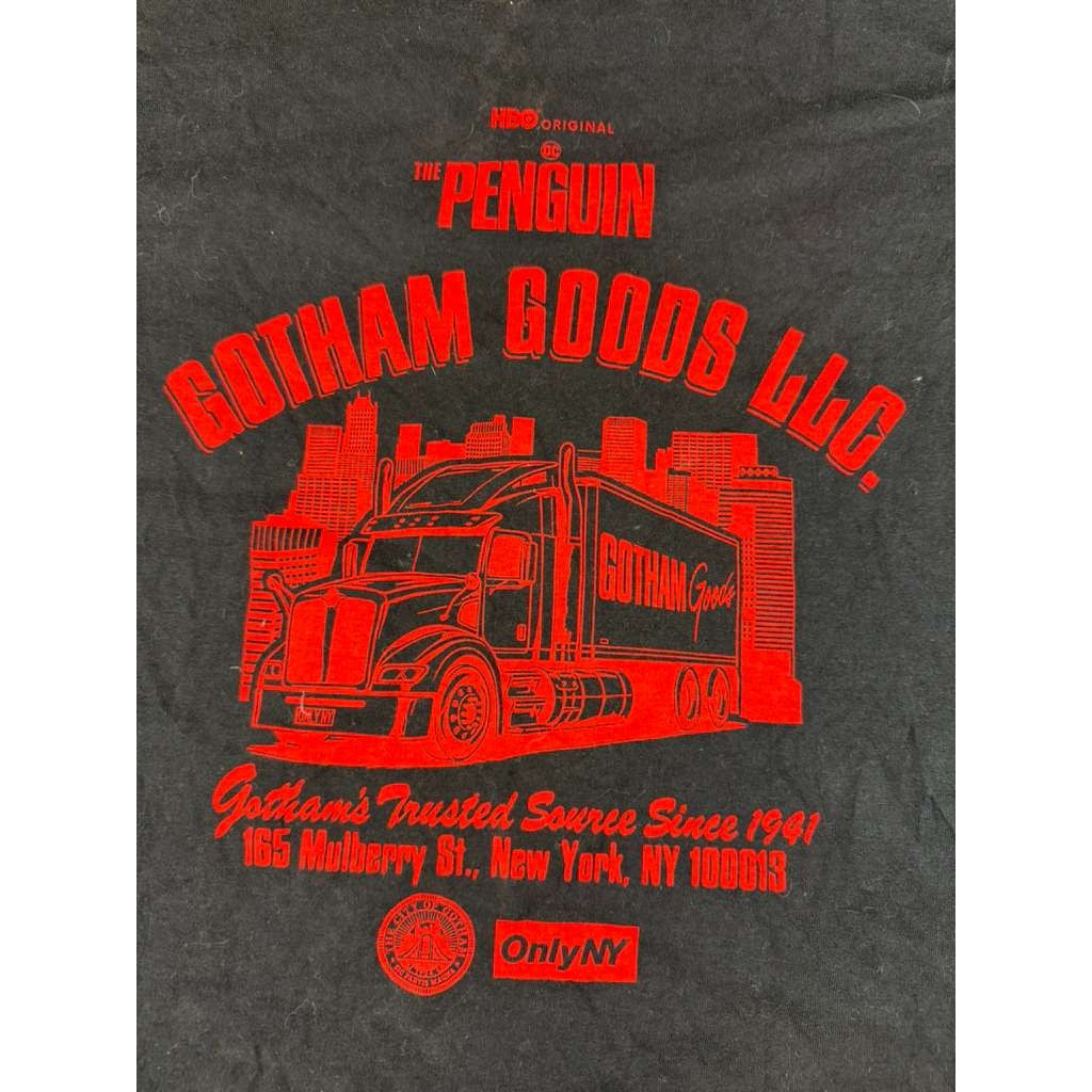 Only My Men's Large Black Red HBO The Penguin Gotham Goods LLC. NYC Promo Tee