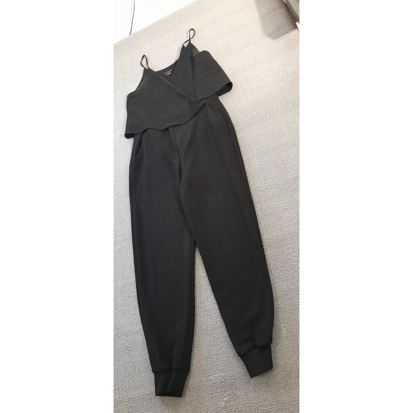 Theory Womens Size 4 Black Sleeveless Jumpsuit Wrap Top Jogger