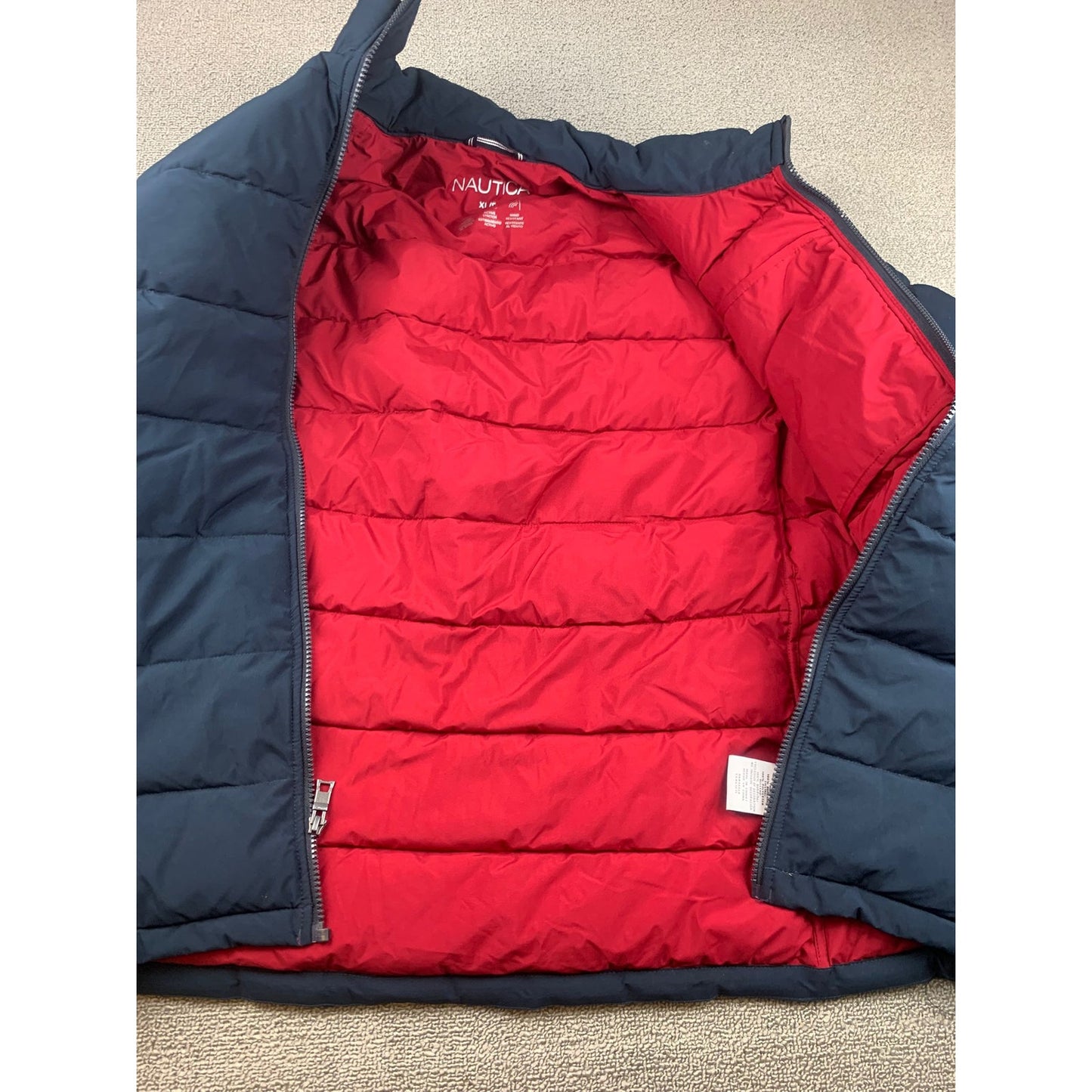 Nautica Mens XL Blue Down Puffer Jacket Coat