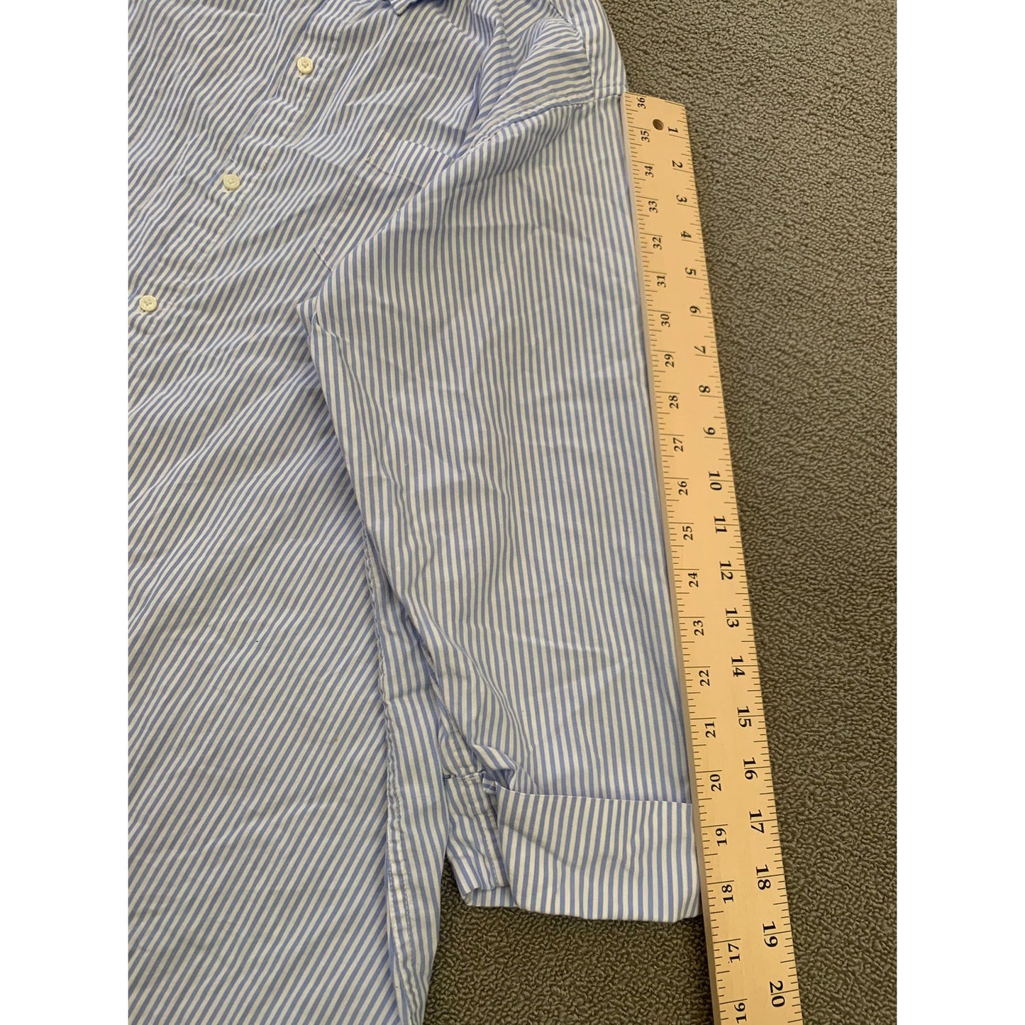 Lauren Ralph Lauren Women XL Blue White Striped 3/4 Sleeve Blouse Shirt