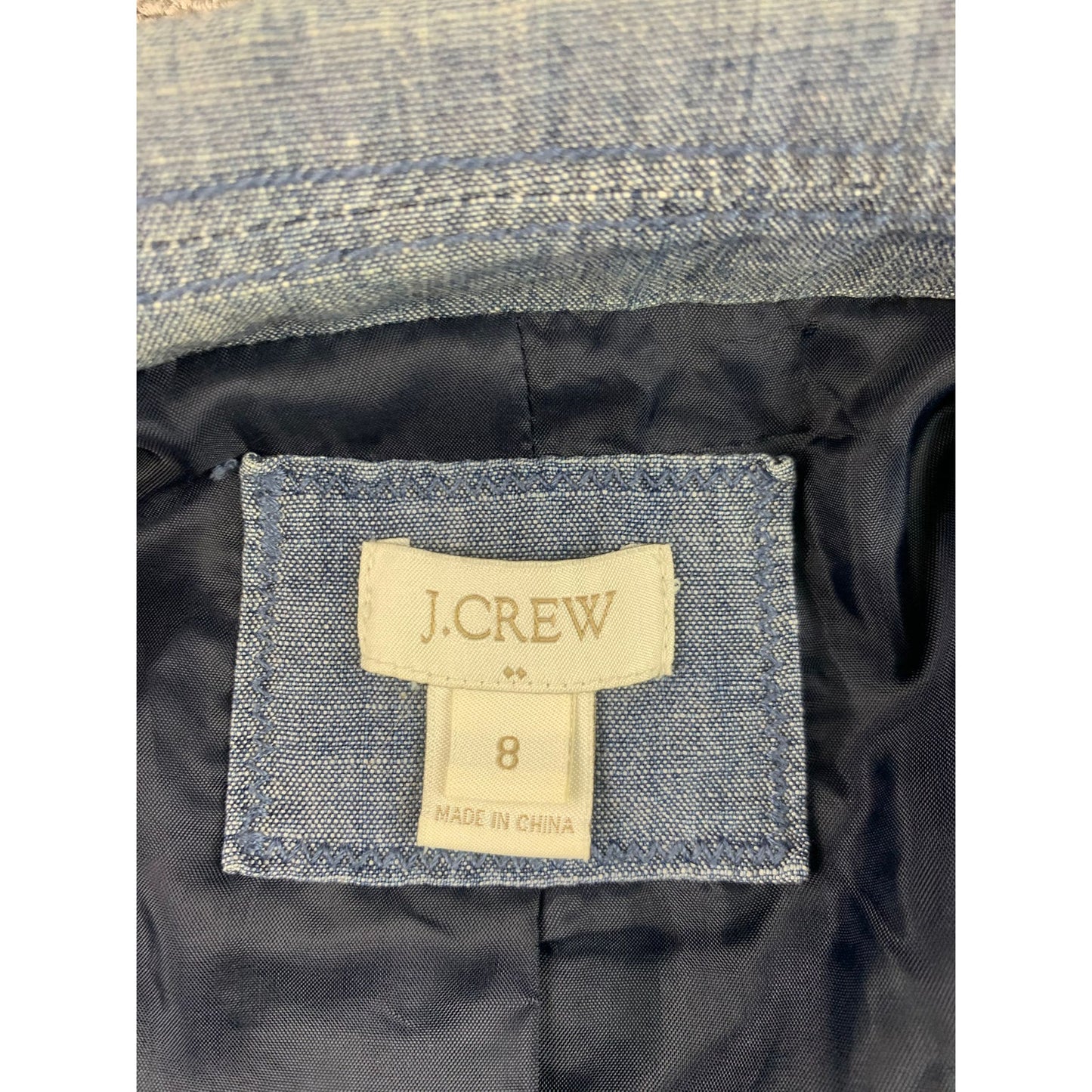 J.Crew Schoolboy Womens Jacket Size 8 Blue 100% Cotton Pockets Front Buttons