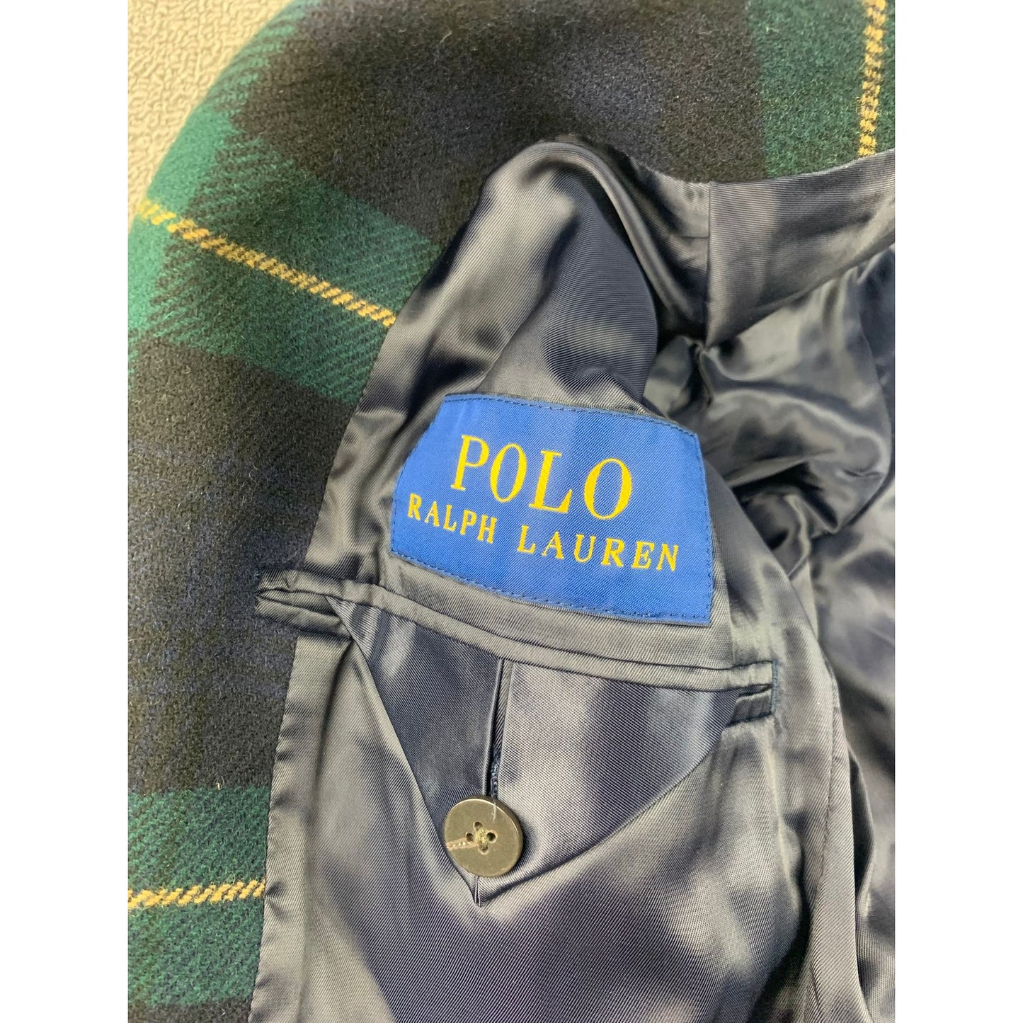 Polo Ralph Lauren Men 38R Tartan Plaid Wool Blend Blazer Sport Coat