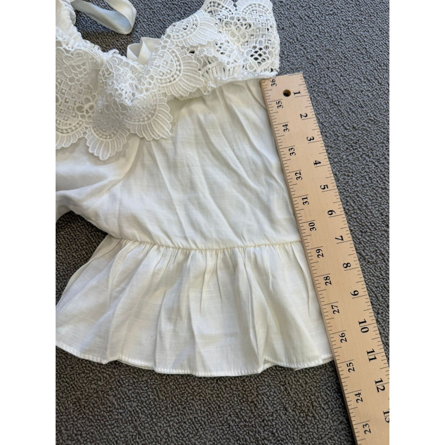 Hippie Love Women's One Size White Lace Ruffle Off-Shoulder Bohemian-Style