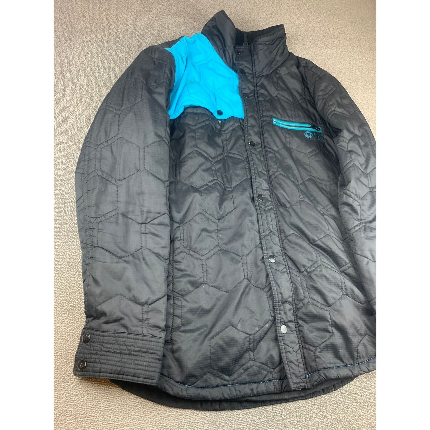 Hurley Men's XL Covert Black And Blue Quilted Jacket