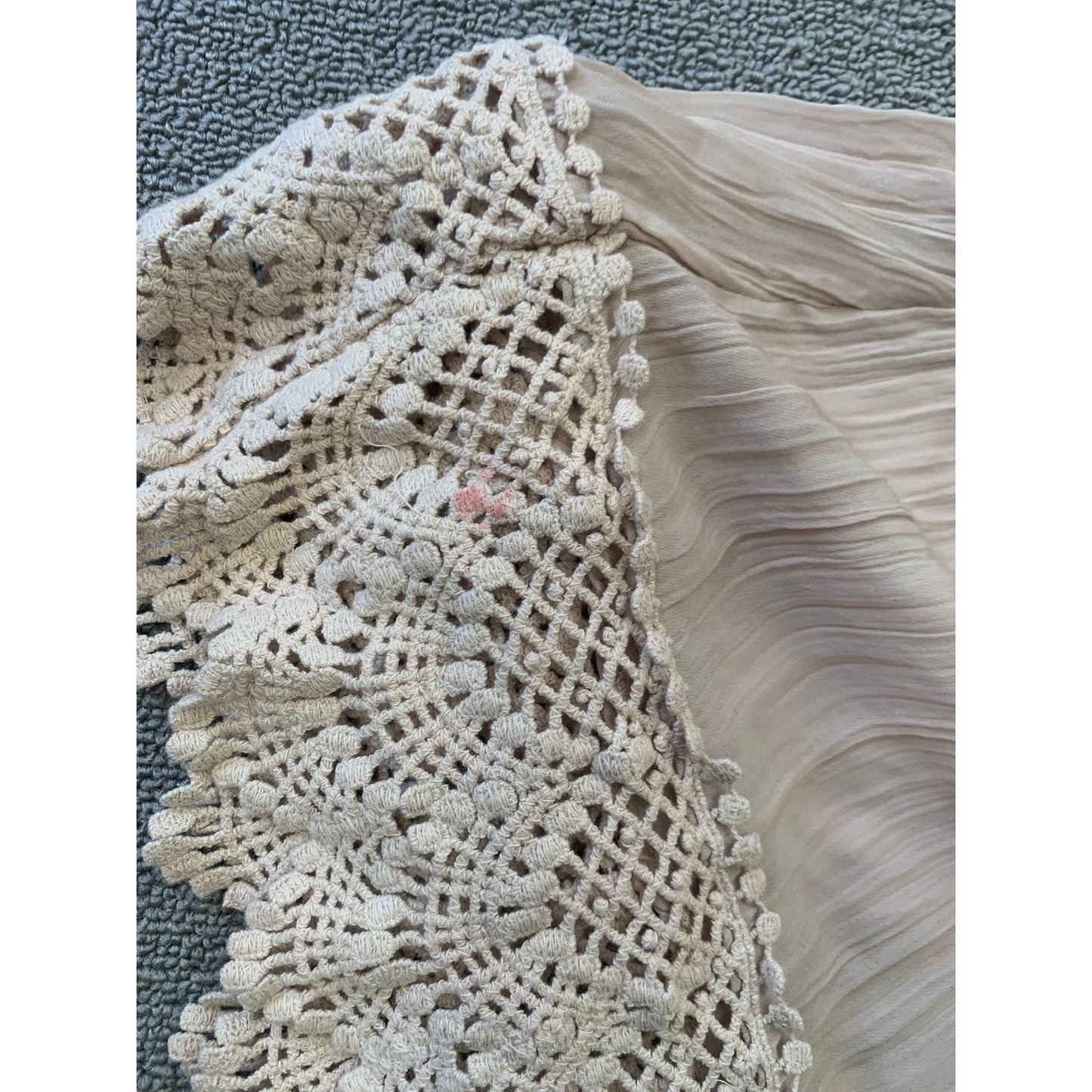 Free People Women's L Flowy Shorts Beige Cropped Culottes Crochet Lace Hem