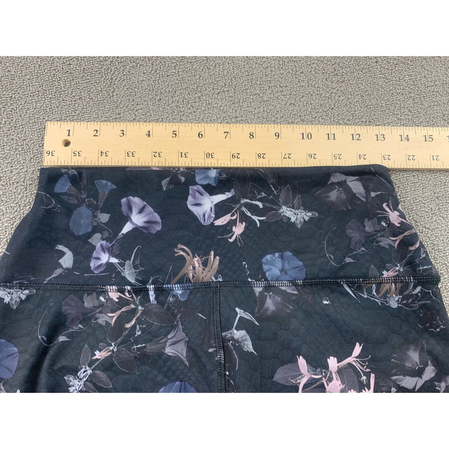 RBX Leggings Women L High Rise Floral Print Black Stretch Athleisure Vietnam