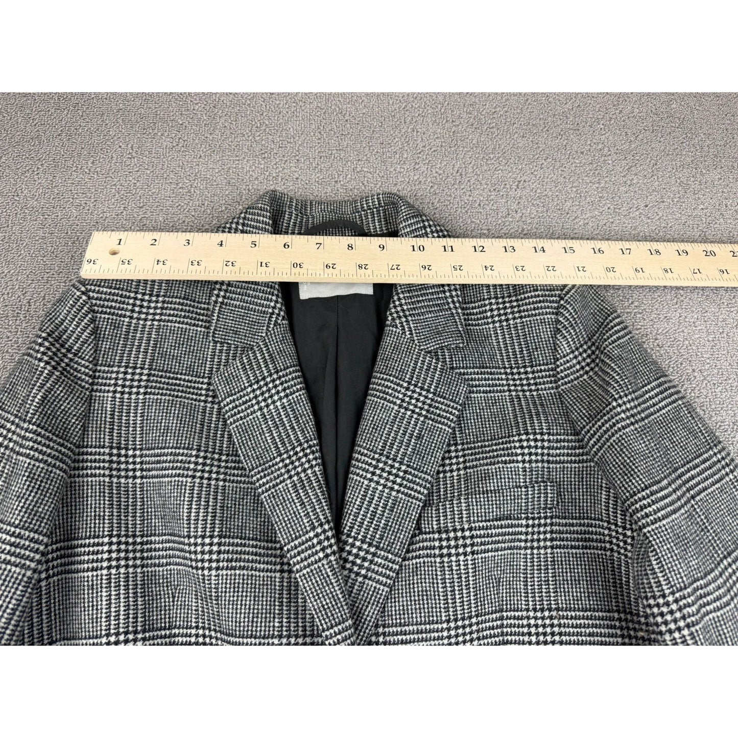 Everlane Women's 6 Black And White Plaid Wool Blend Blazer