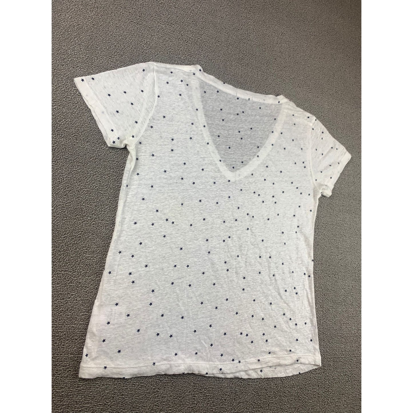 Rails Women Extra Small White Black Star Print V-neck T-shirt