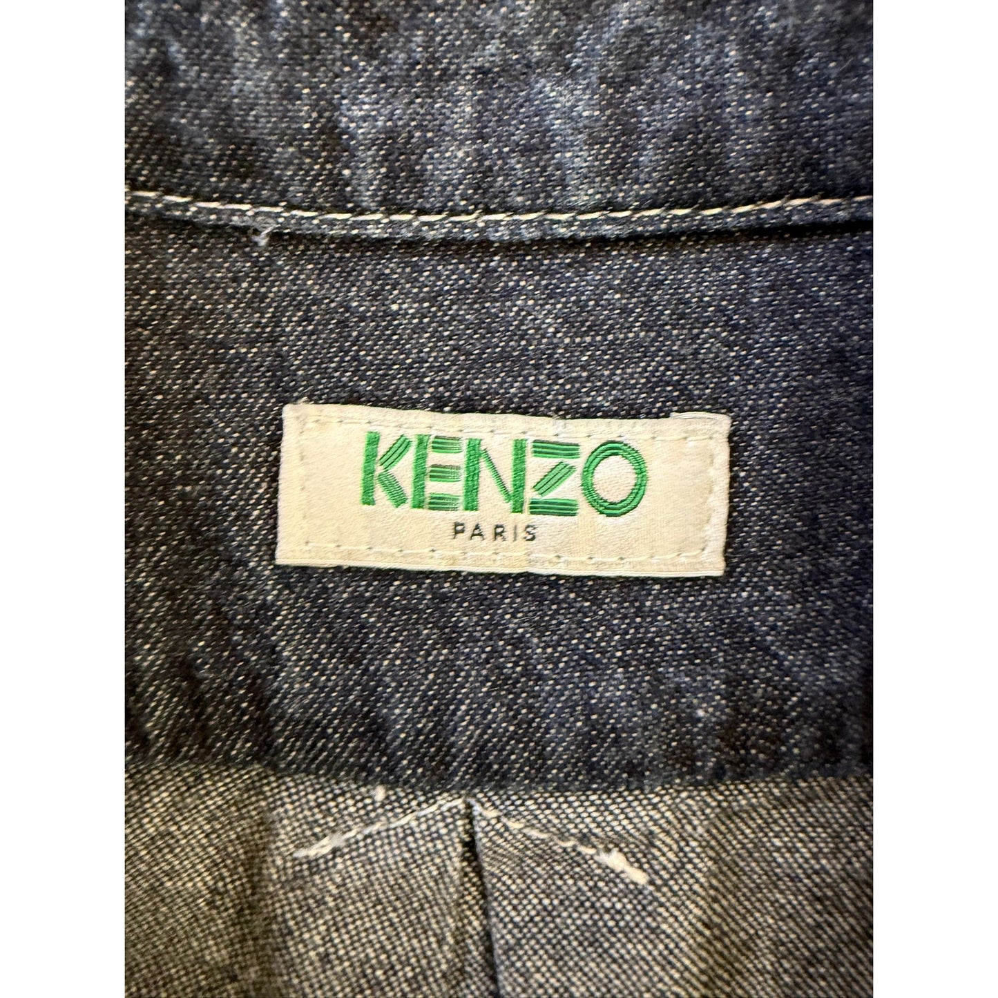 Kenzo Paris Medium Mens Blue Denim Button Up Long Sleeve Shirt