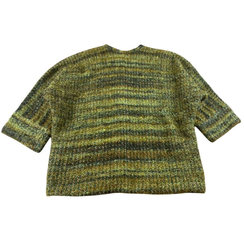 Renee Green Handwoven Designs Artisan Cardigan Sweater XL Green Button Front