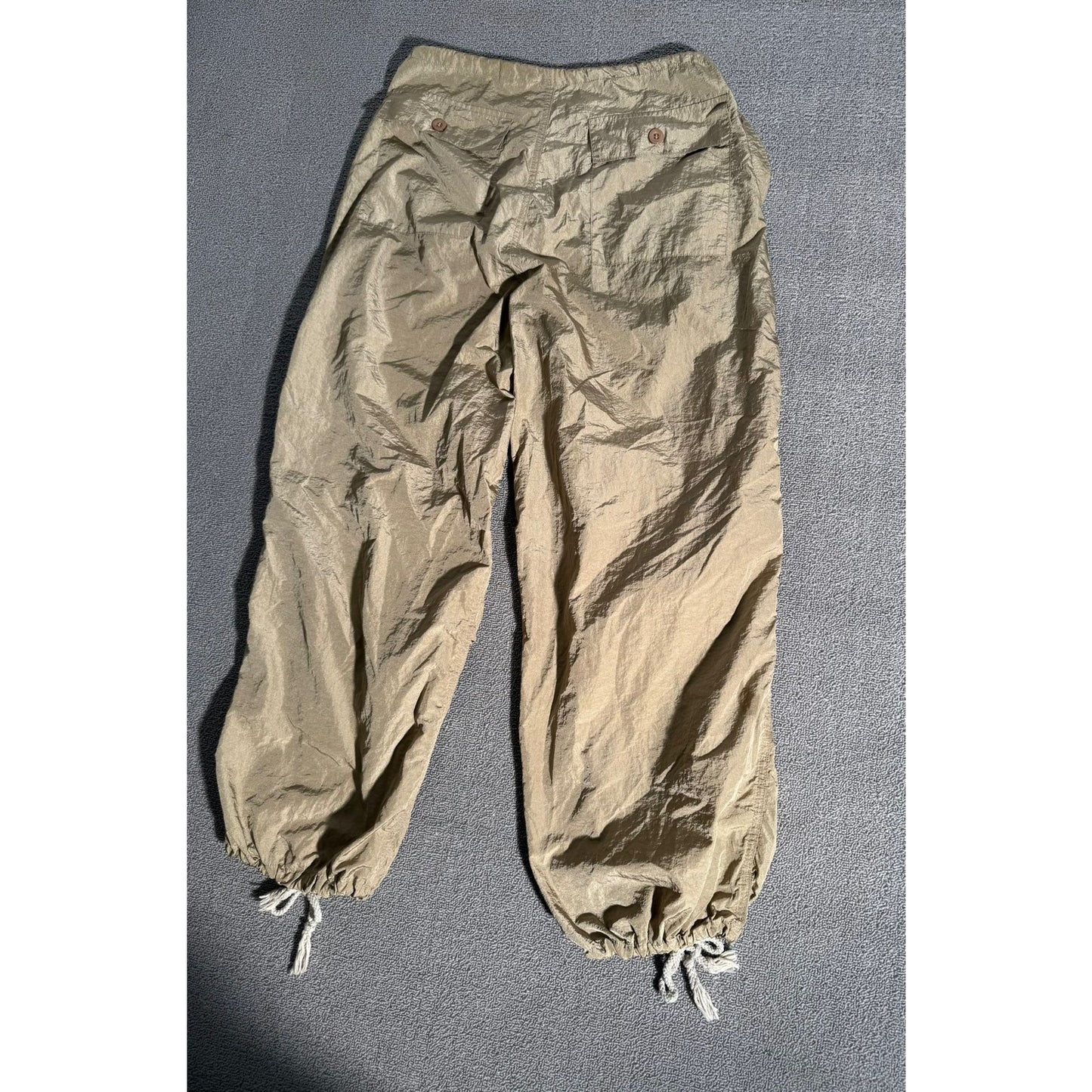 Edikted Beige Women Medium/Large Nylon Drawstring Cargo Jogger Pants
