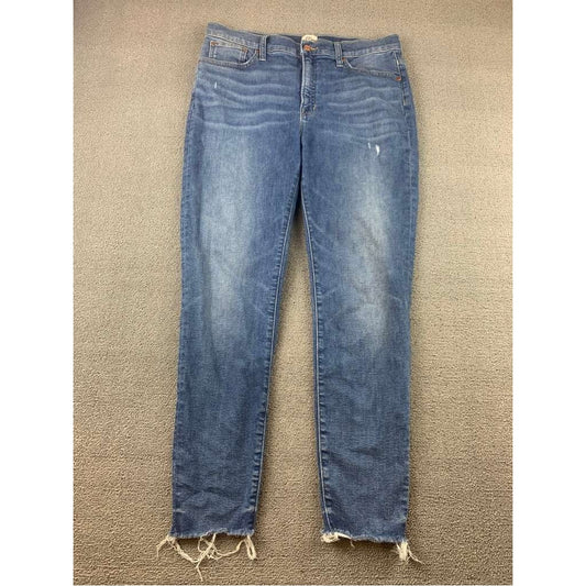 J.Crew Denim Jeans Toothpick Women 32 Blue Skinny Raw Hem Fair Trade Stretchy