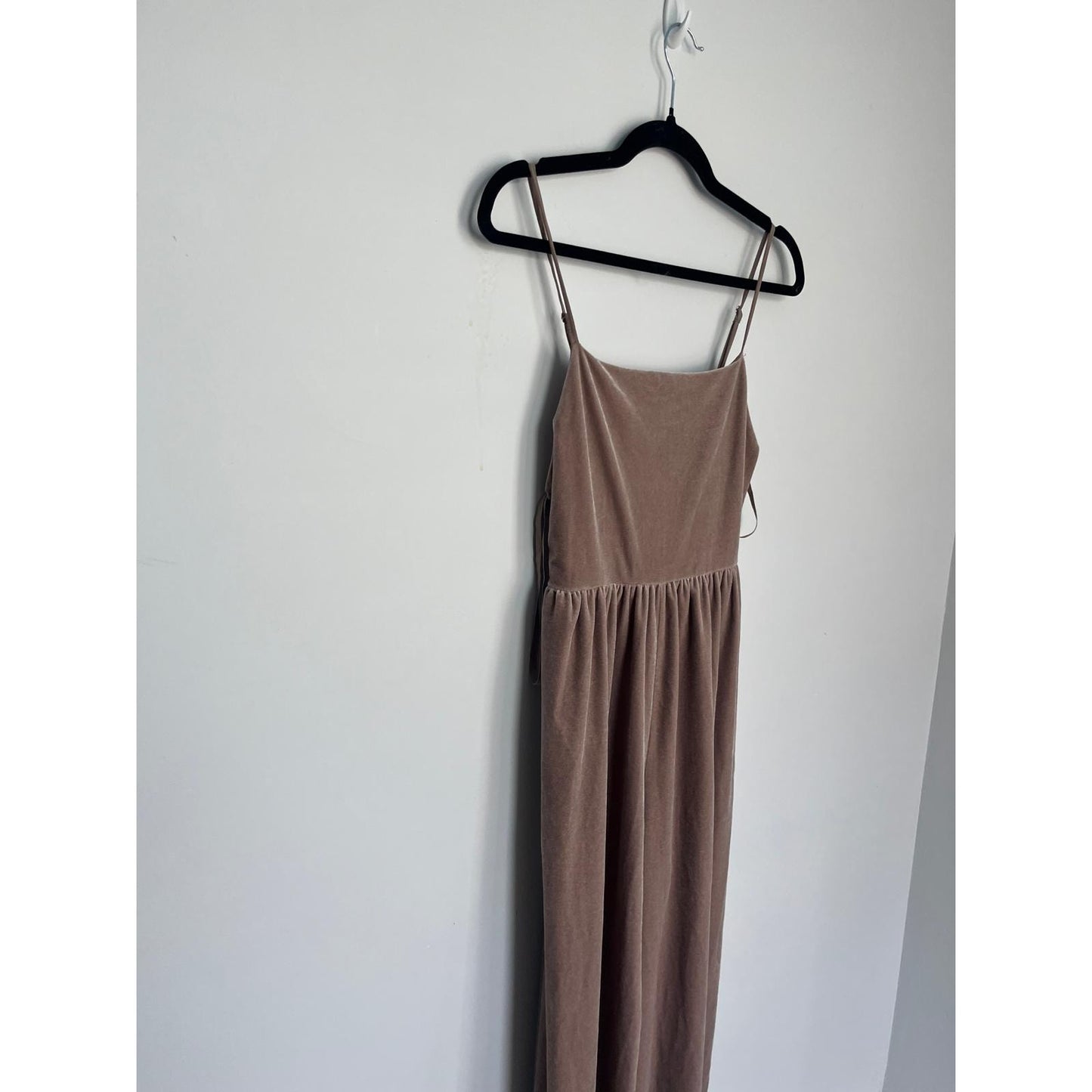 Urban Outfitters Velvet Jumpsuit Womens Small Pink Wide Leg Strappy