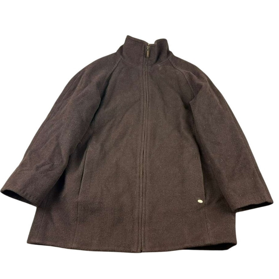 Ellen Tracy Women's Size 12 Chocolate Brown Wool Blend Winter Coat