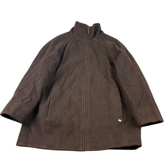 Ellen Tracy Women's Size 12 Chocolate Brown Wool Blend Winter Coat