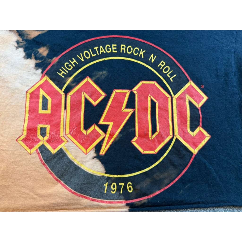 AC/DC T-Shirt Women's Medium Black High Voltage Rock & Roll Cotton Half Shirt