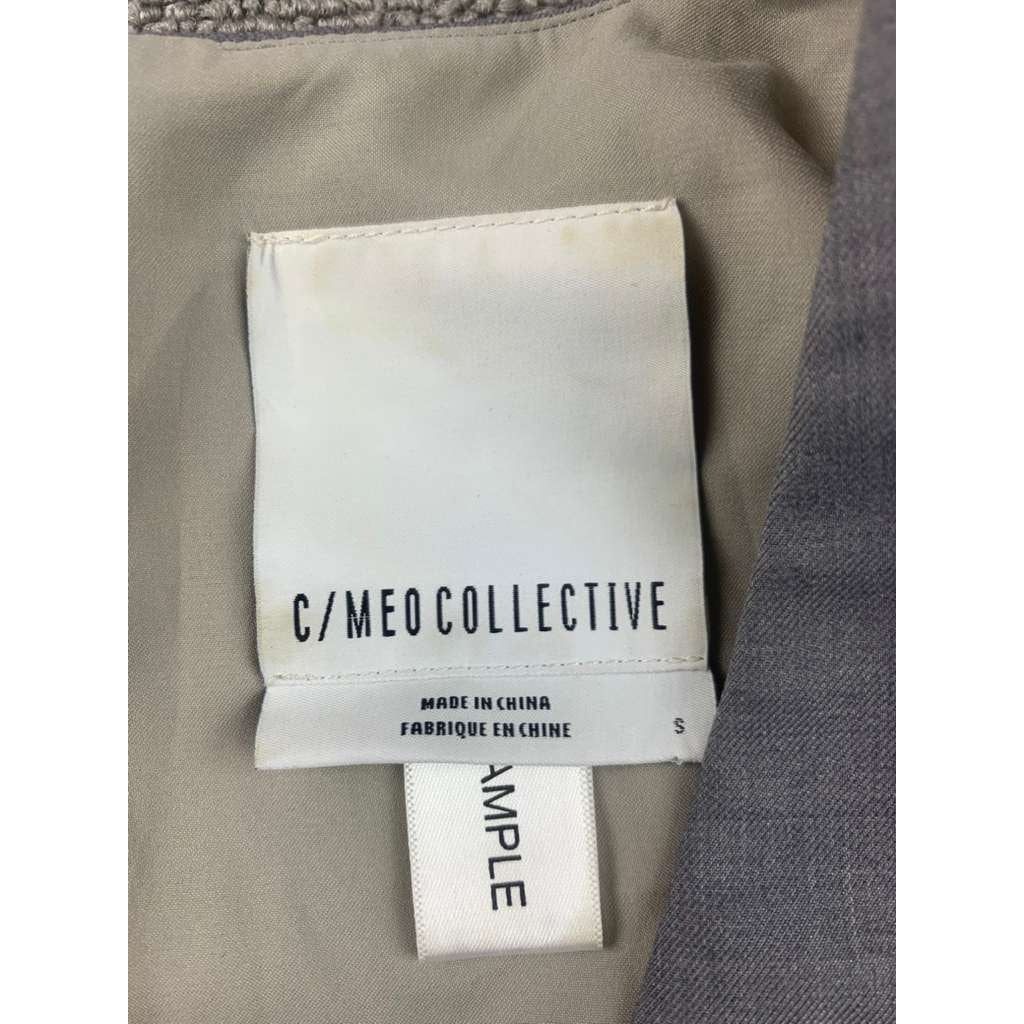 C/MEO Collective Shift Dress Sample Women S Gray V Neck Long Sleeve Minimalist