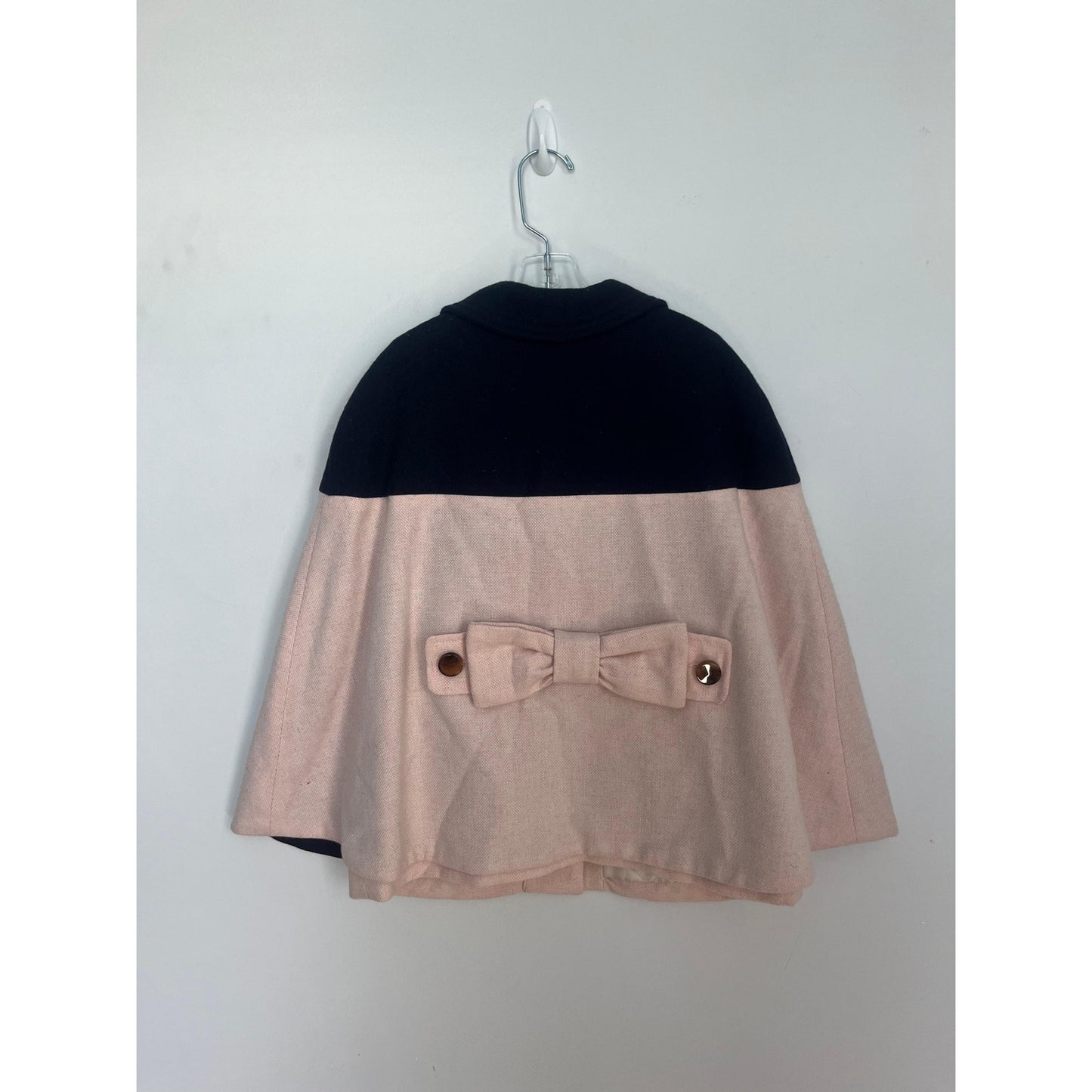 Hucklebones Cape Coat Girls 10Y Colorblock Wool Pink Navy Formal Outerwear