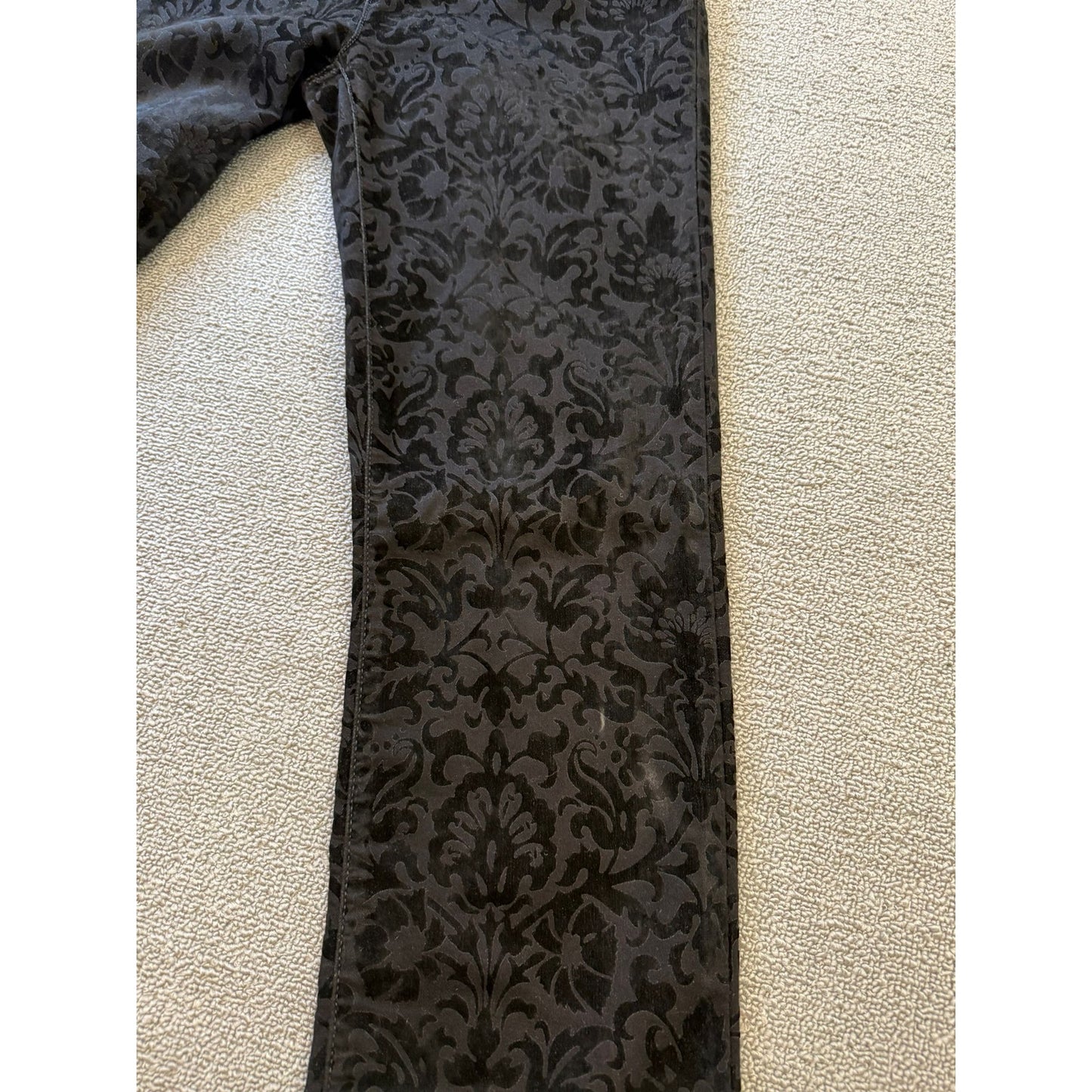 Polo Ralph Lauren Jeans Floral Patterned Velvet Female Size 8 Black Pants