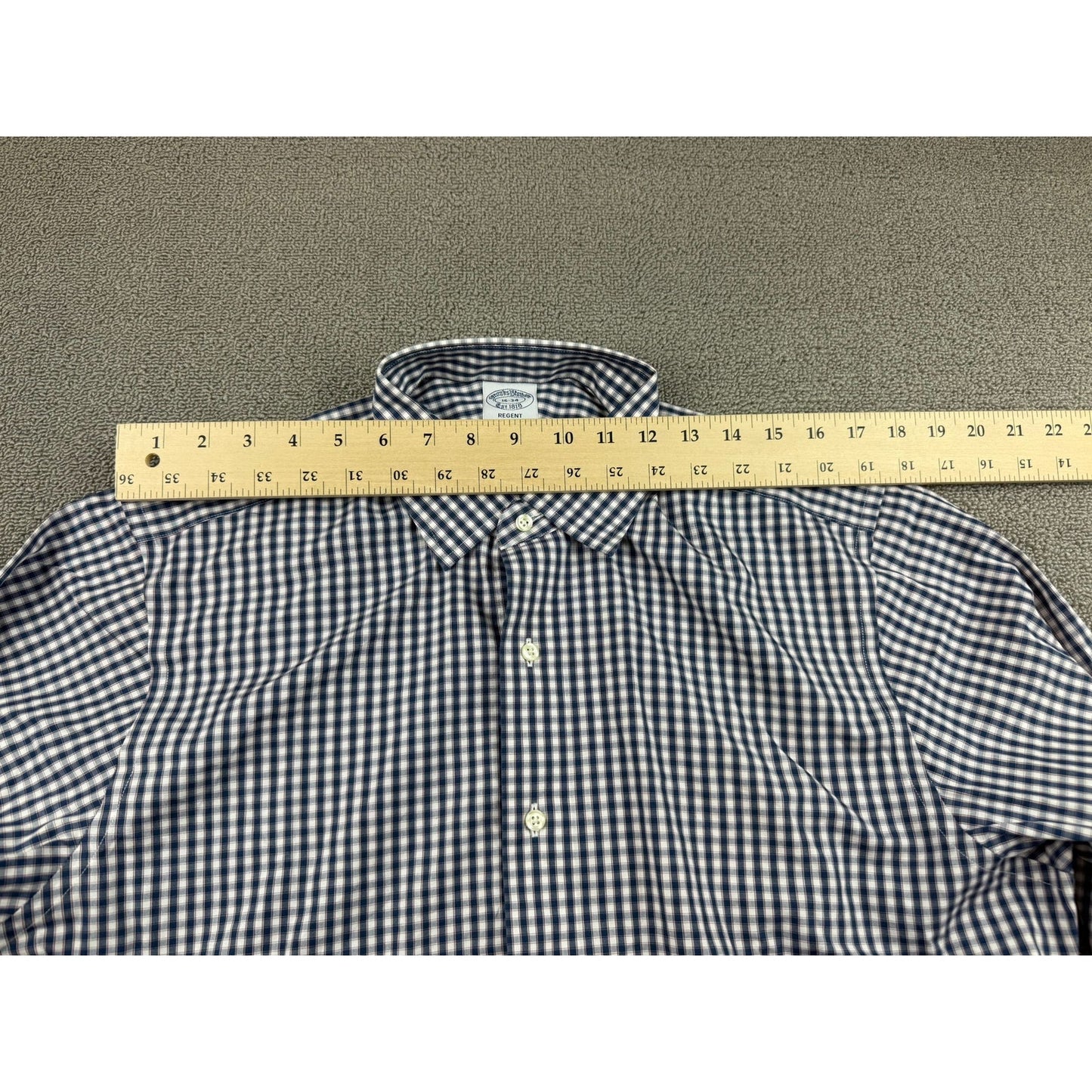 Brooks Brothers Regent Dress Shirt Men's 16-34 Navy Red White