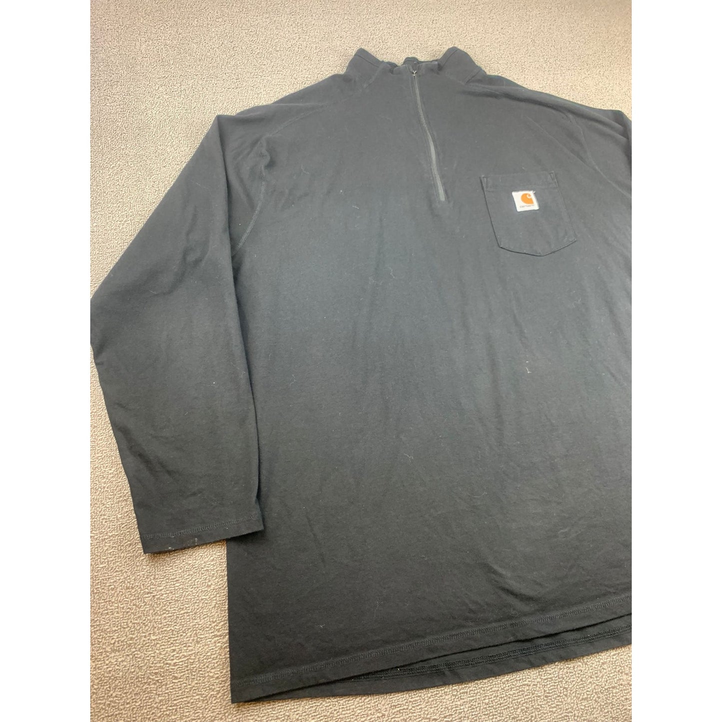 Carhartt Sweater Mens 2XL Black 1/4 Quarter Zip Performance Pullover Logo