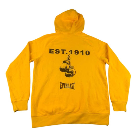Everlast Hoodie Men M Yellow Boxing Gloves Graphic Back Print AS Colour Pullover