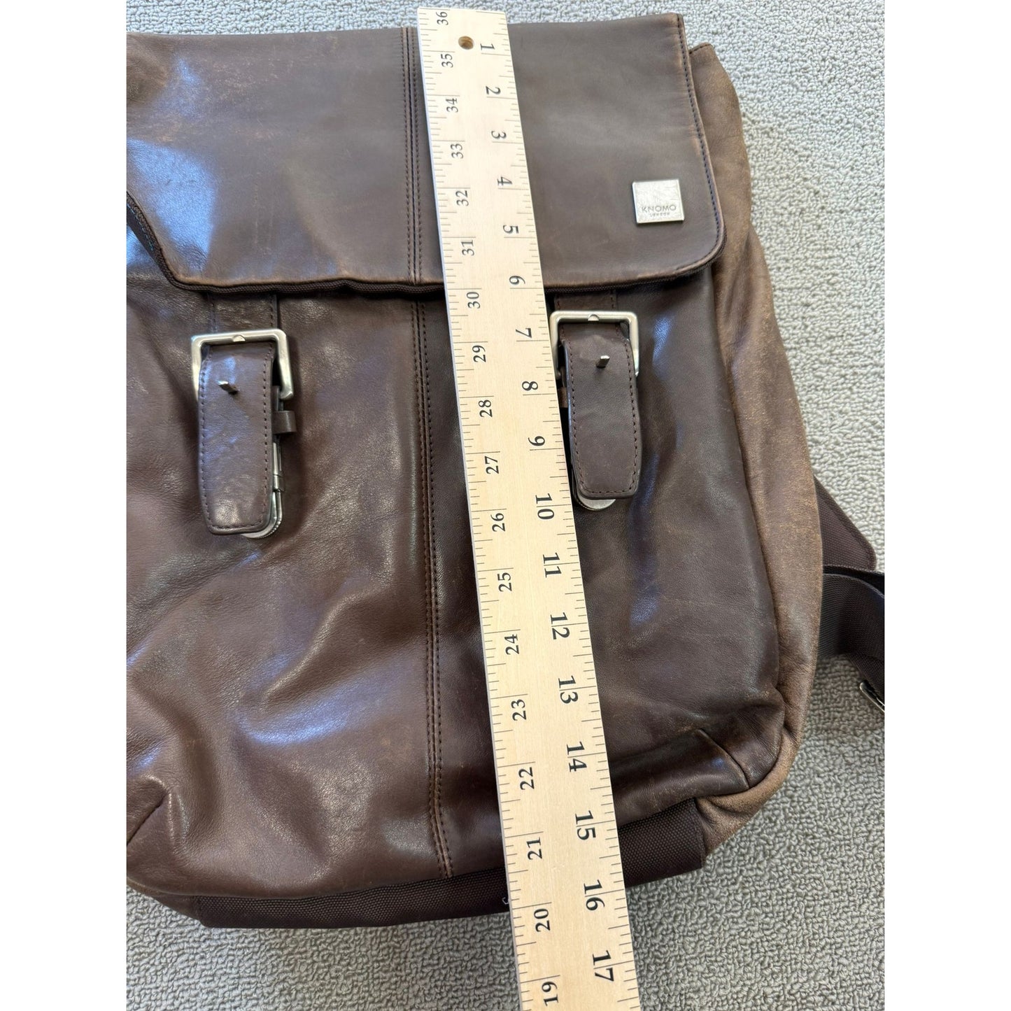 KNOMO London Hudson Men's Brown Leather Business Backpack