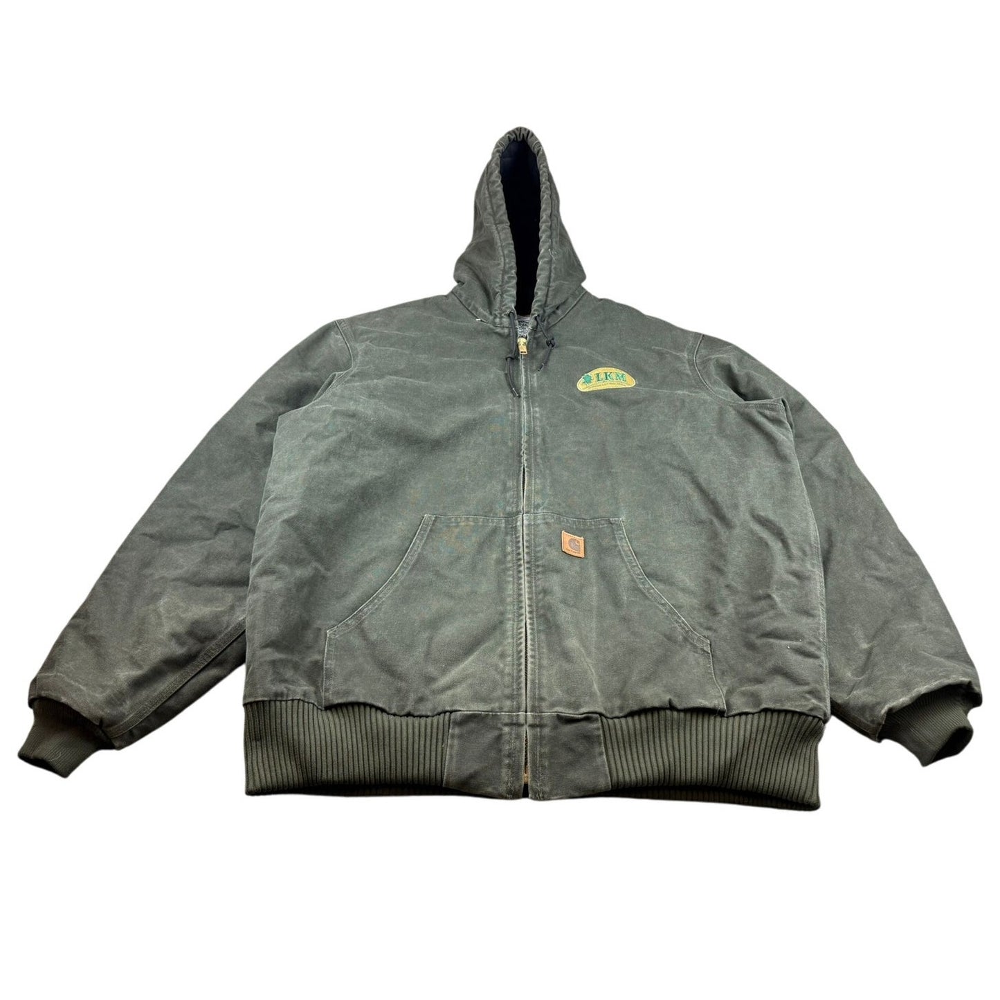 Carhartt Vinatge Men's Size XL Tall Green Full-Zip Bomber Work Wear Jacket
