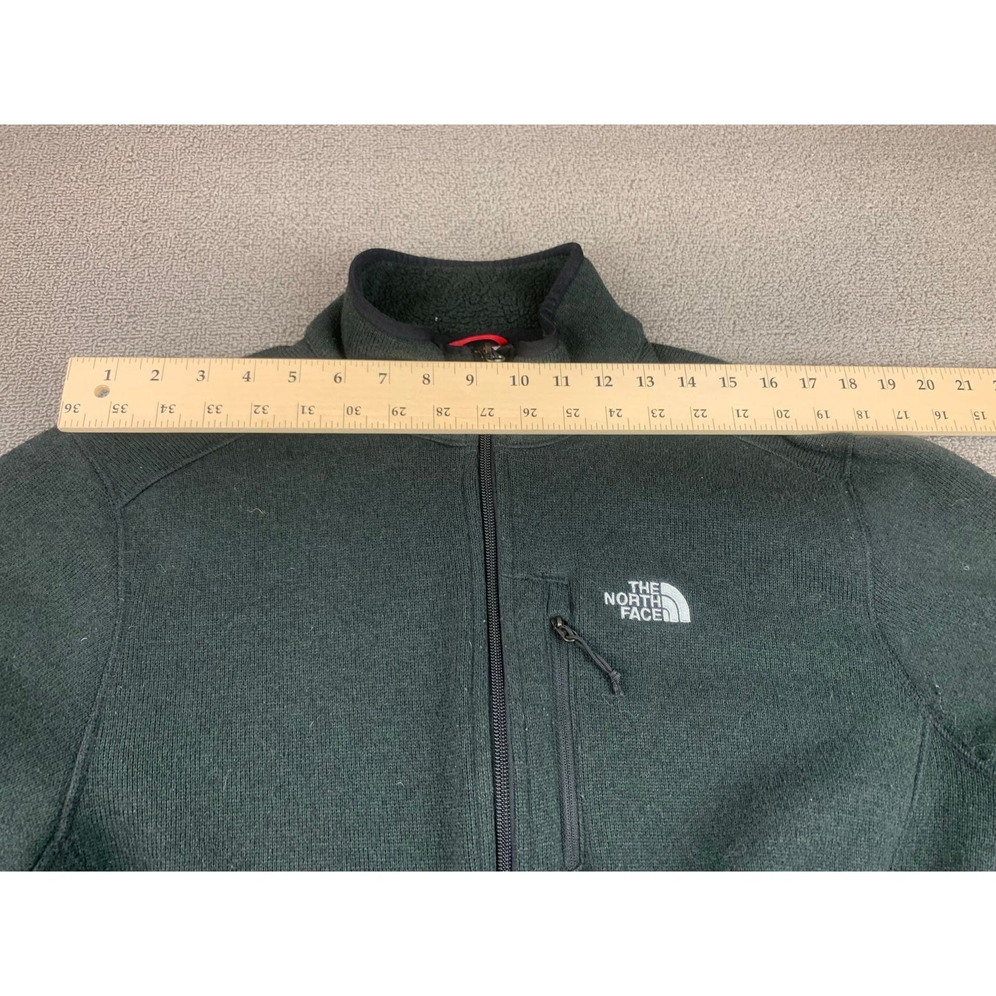 The North Face Men L Dark Green Midweight Full-Zip Fleece Jacket