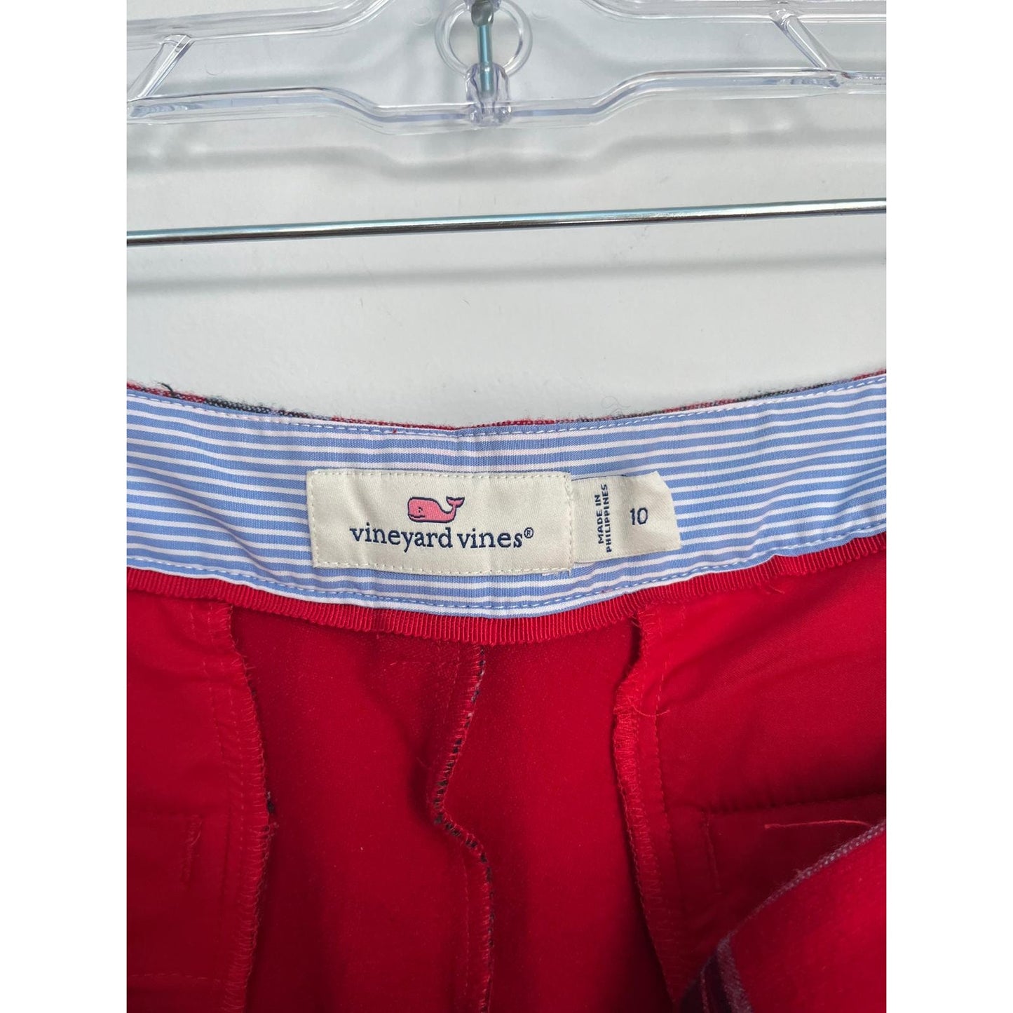 Vineyard Vines Plaid Pants Women Size 10 Red Tartan Straight Leg Preppy
