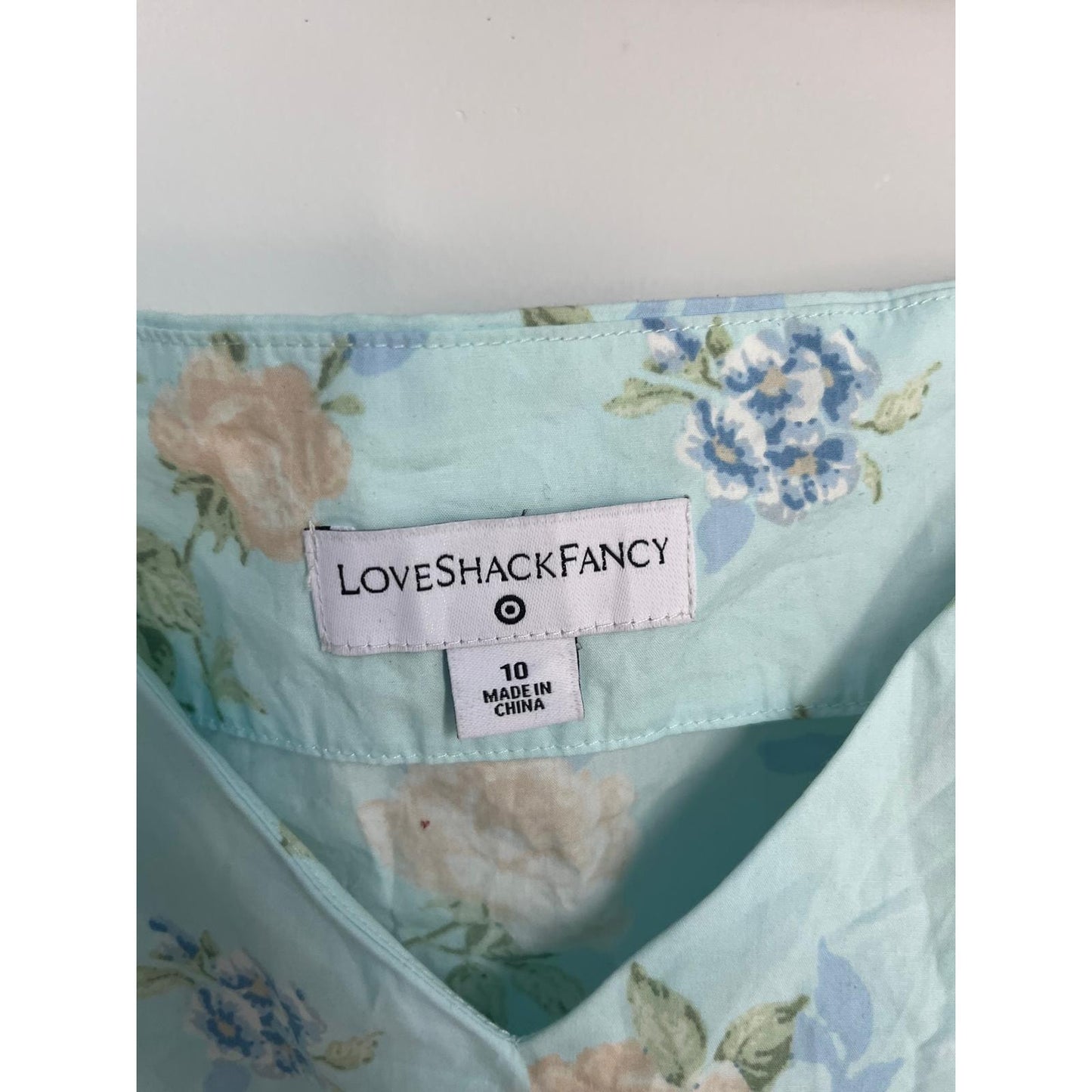 LoveShackFancy x Target Floral Midi Dress Women 10 Puff Sleeve Ruffle Hem