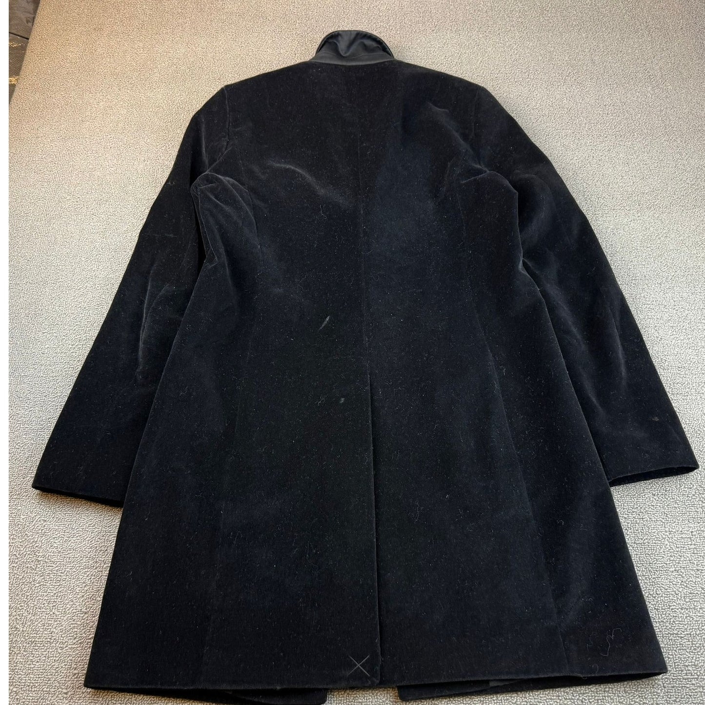 AllSaints Size 8 Black Leni Velvet Coat Button Up Long Cotton