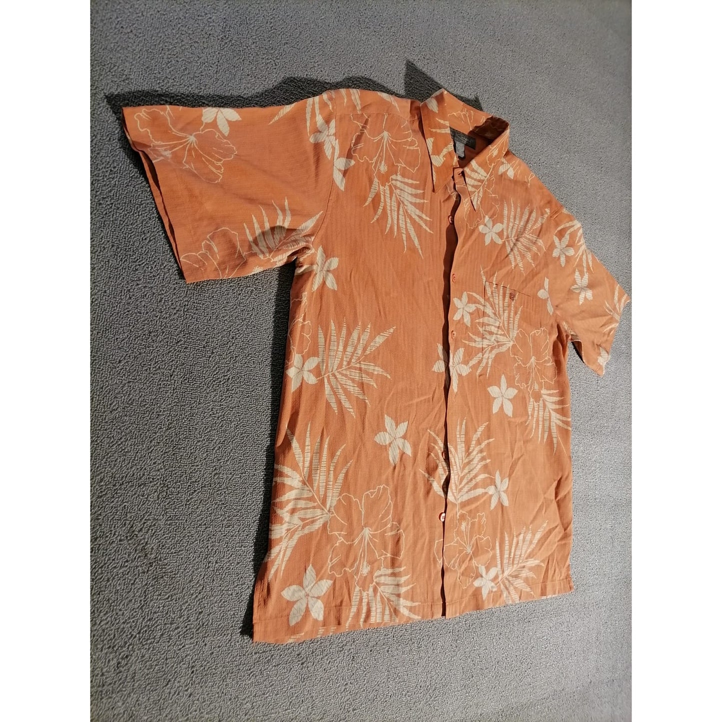 Tori Richard Honolulu Orange Floral Resort Shirt Men XL Silk