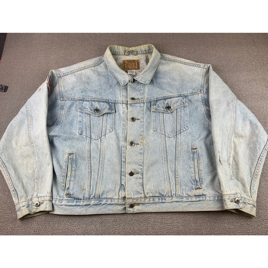 Vintage Canyon River Blues Men XL Denim Jacket With DIY Patches Indonesia Made
