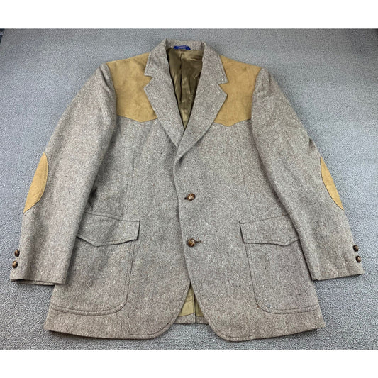 VTG Pendleton Mens High Grade Western Wear Wool Suede Sports Coat Jacket Size 44