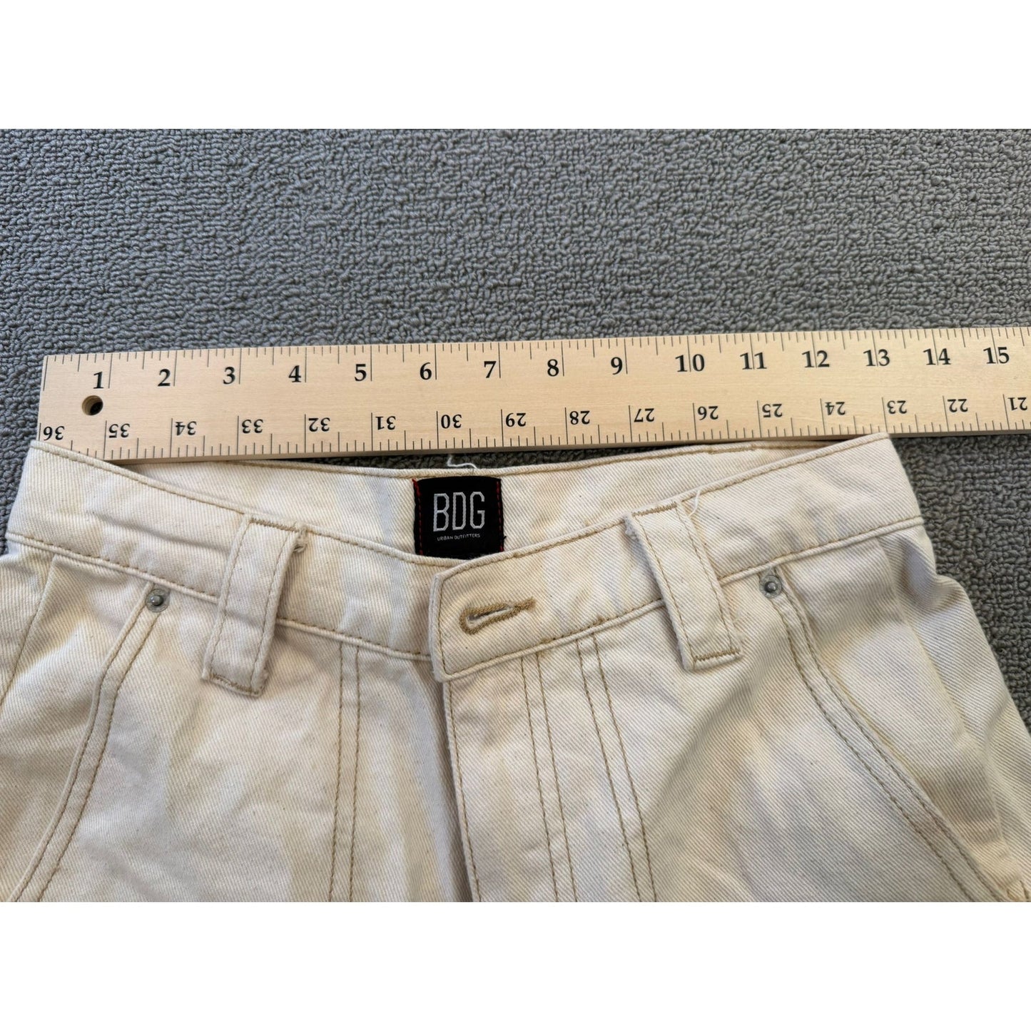 BDG Urban Outfitters Women's Size 26 White Denim Patchwork Bandana Wide Leg Jean
