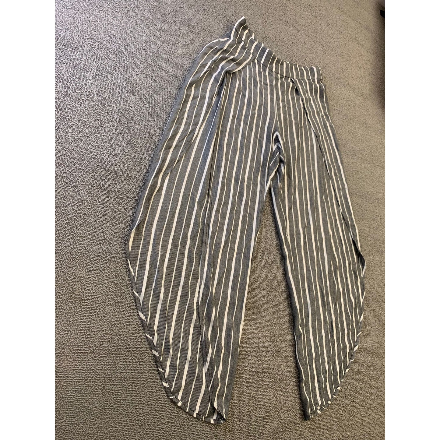 FREE PEOPLE All Weekend Long Women's 2 Black White Striped Split Hem