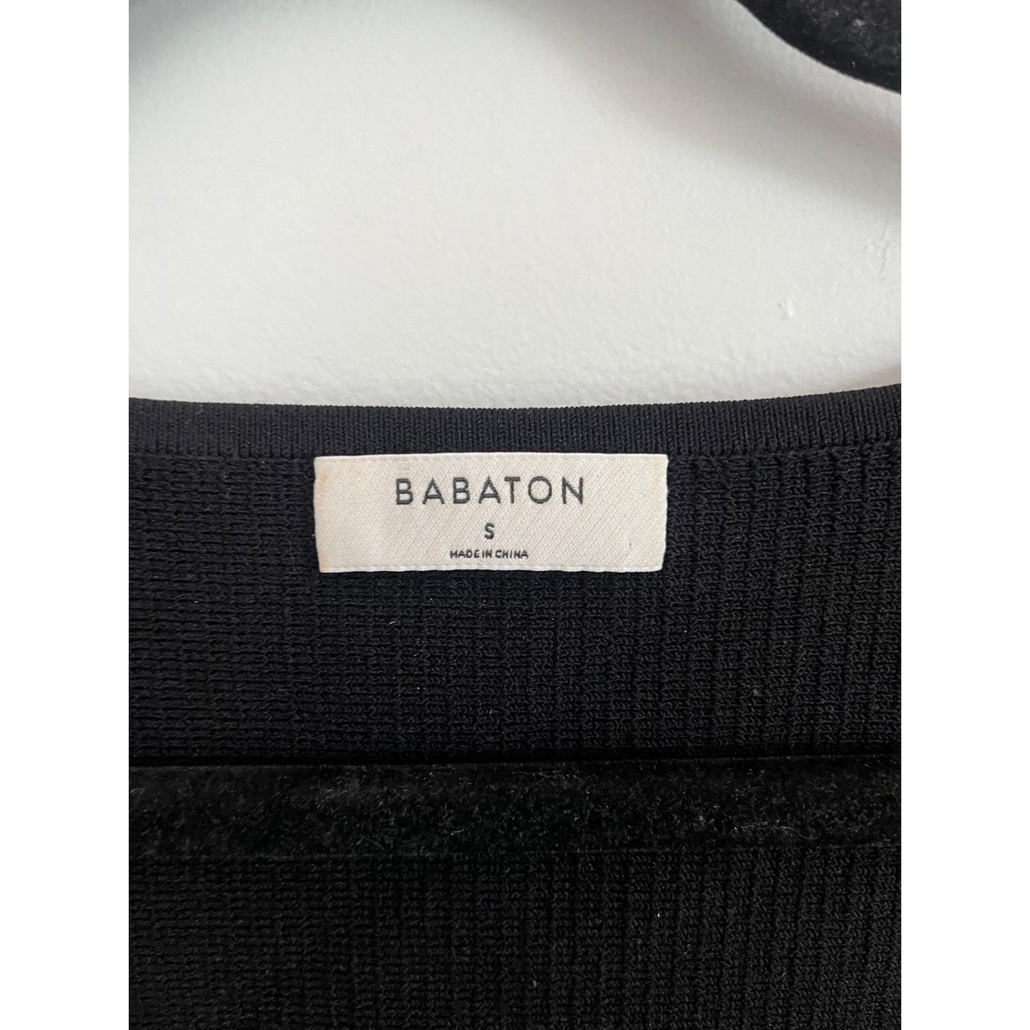 Babaton Ribbed Knit Top Women S Black Long Sleeve Sweetheart Neck