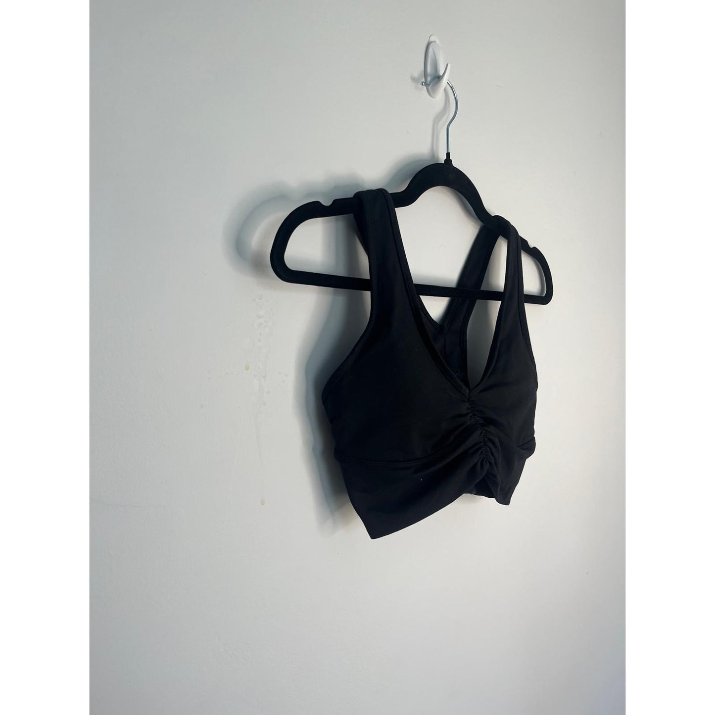 Alo Yoga Ruched Racerback Sports Bra Black XS Compression Stretch