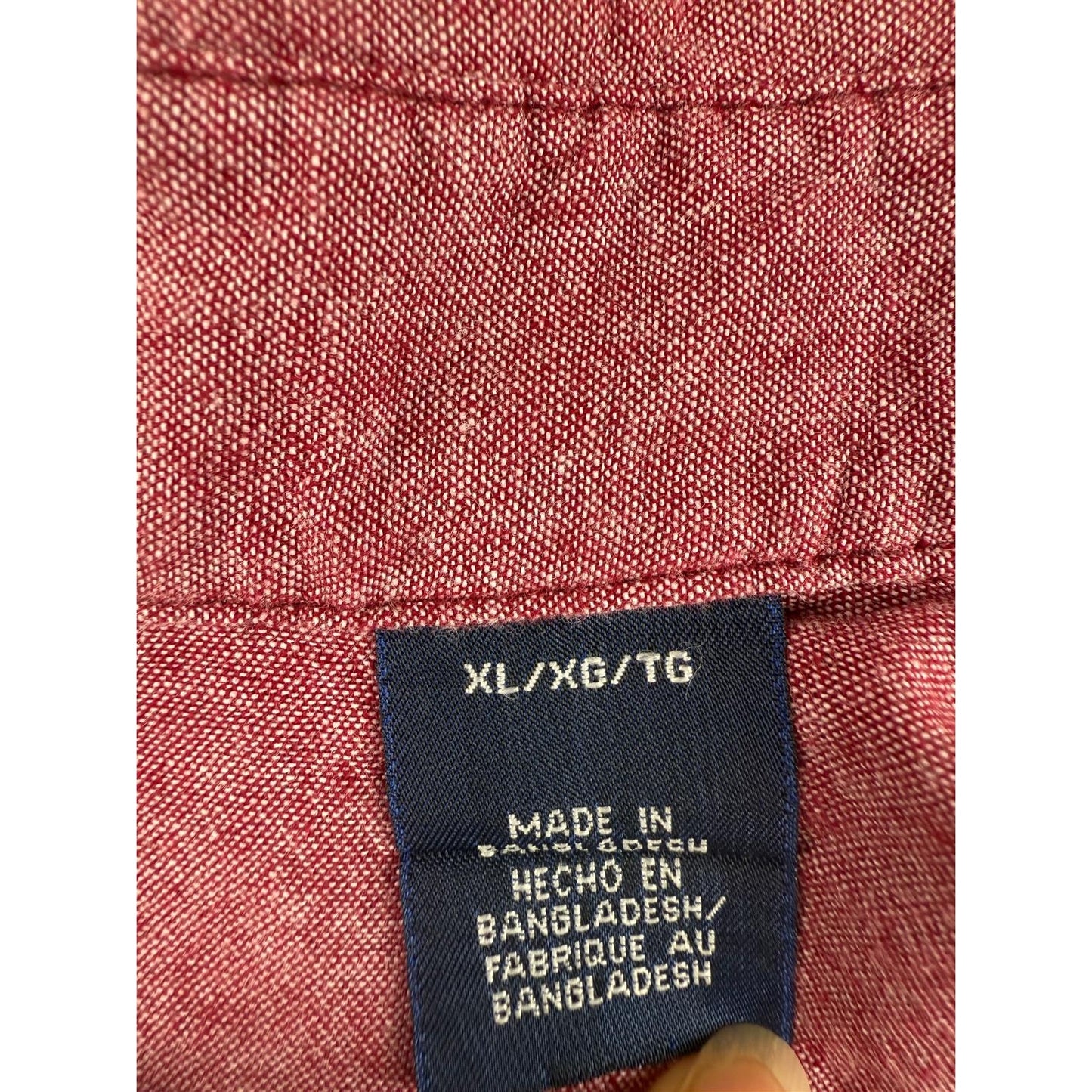 Wrangler Men XL Red Shirt Long Sleeves Western Button Snap Closure Rough Collar