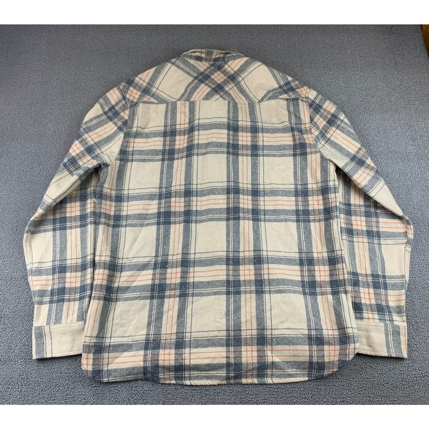 Levis Shirt Men's XL Beige Tan Plaid Flannel Wool Blend Button Up Shacket